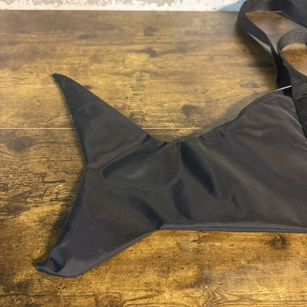 NEW Novelty Shark Shaped Nylon Duffel Tote Bag Zipper Mouth Black